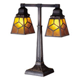 Mission Craftsman Diamond 2 Arm Mica Desk Lamp