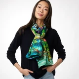 Met Museum Louis C. Tiffany Garden Landscape 100% Silk Scarf
