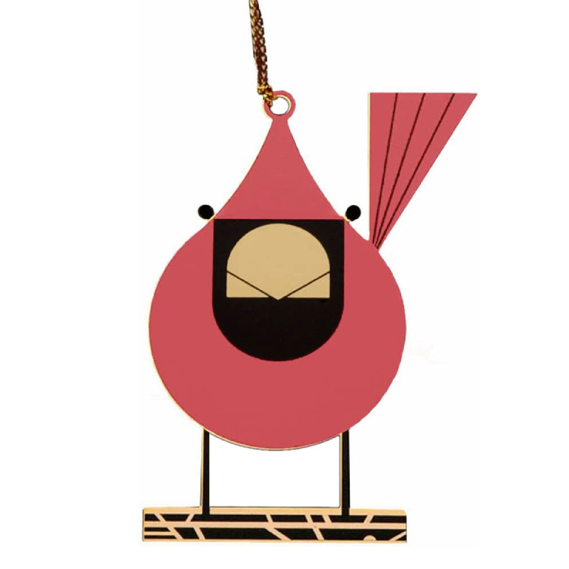 Charley Harper Windspiel 'Kardinal Courtship' – Minimalistisches Metall-Glas-Spiralwindspiel Für Garten, Balkon & Terrasse, 81 Cm Lang, Inkl. Drehhaken