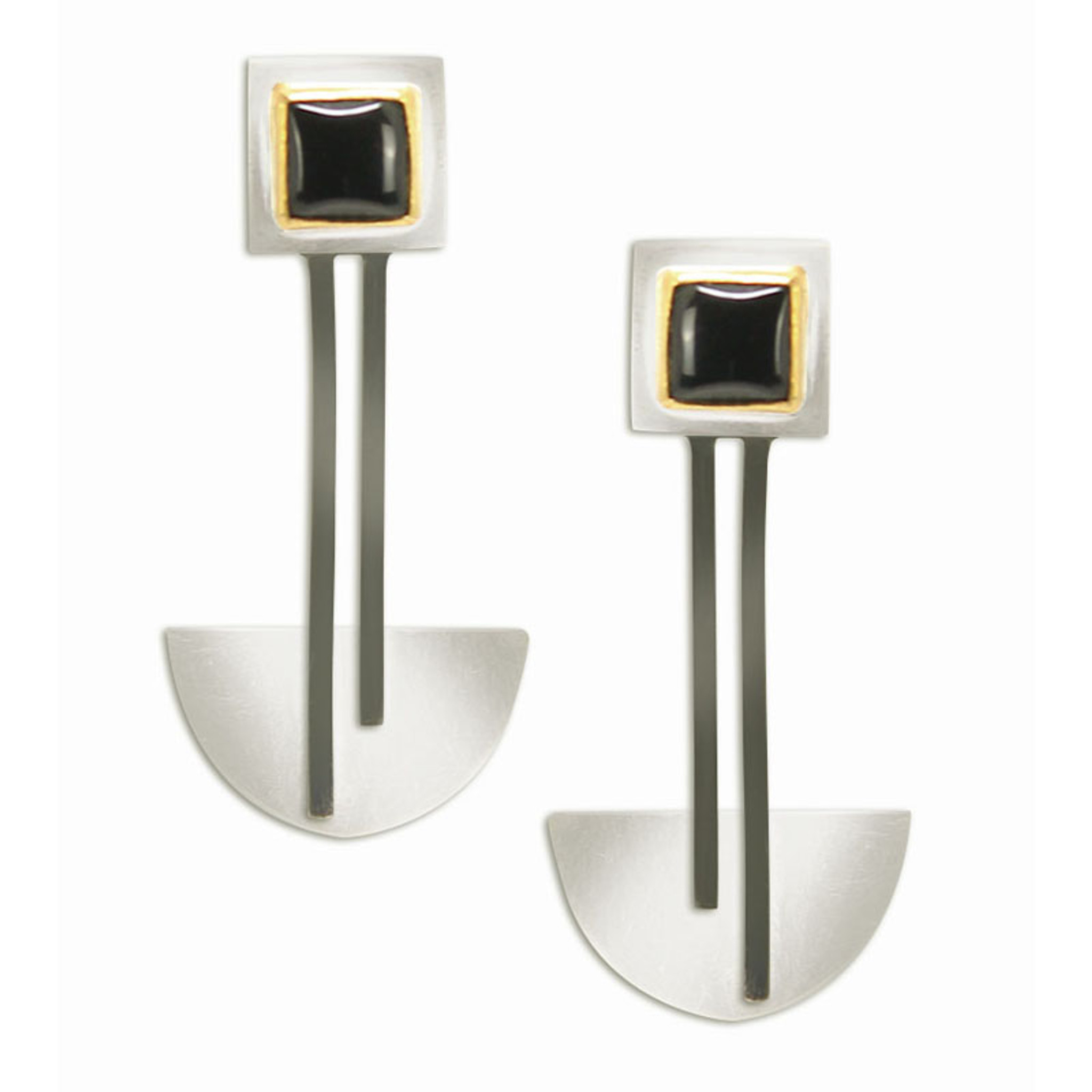 ☆MARS MARK☆ Black Onyx Earring M197 Black Mens Earrings Black Onyx Earrings 925 Sterling Silver
