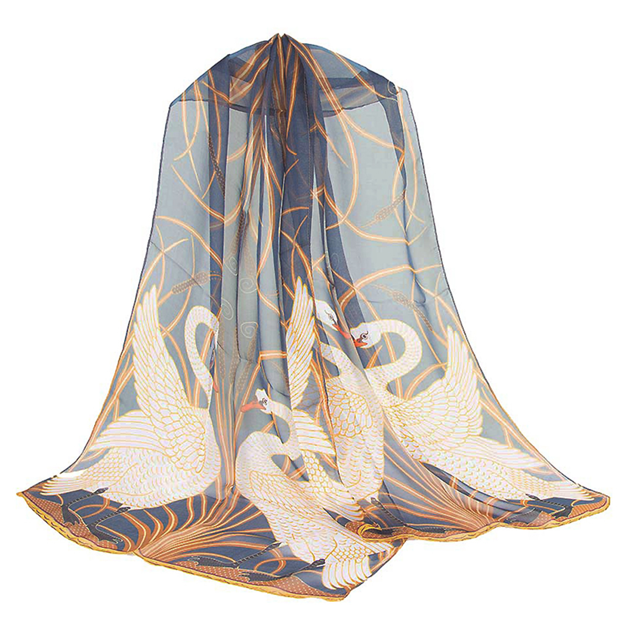 Walter Crane Swans Silk Chiffon Scarf