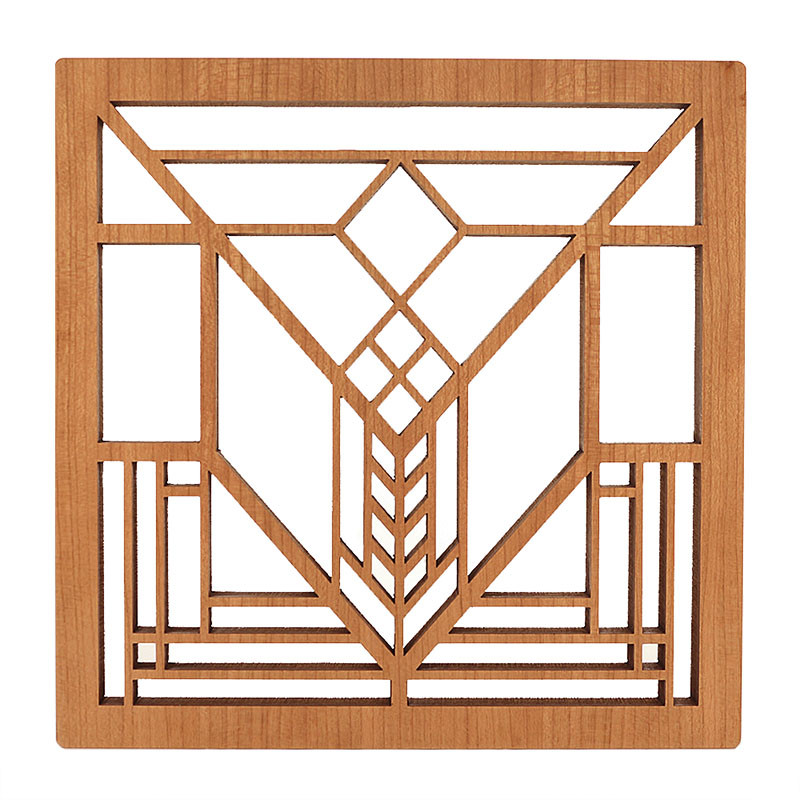 Frank Lloyd Wright Lake Geneva Hardwood Trivet - Thumbnail 5