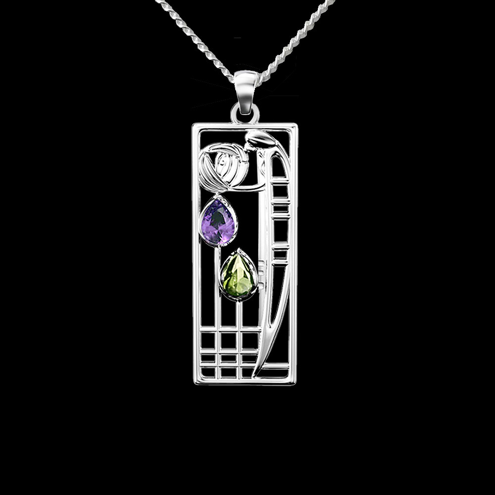 CHARLES RENNIE MACKINTOSH - Spilla in argento con scatola