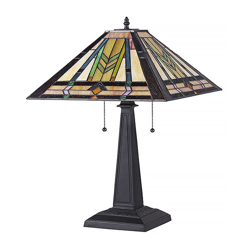 Arts & Crafts Nathan Stained Glass Table Lamp