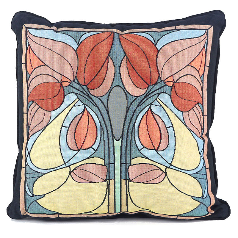 Arts & Crafts Art Nouveau Fall Floral Tapestry Pillow