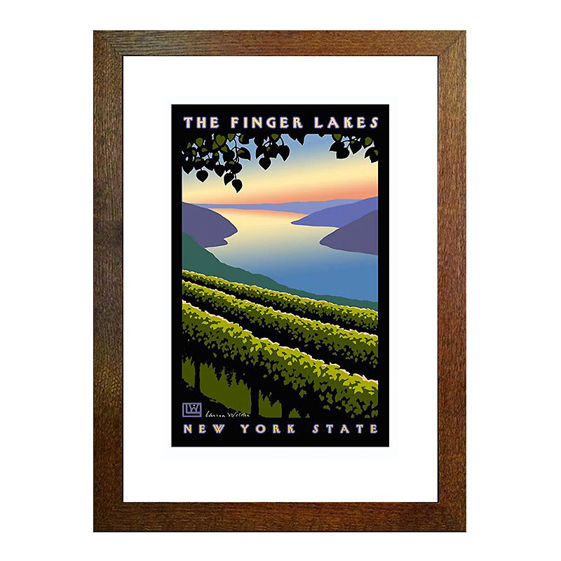 Laura Wilder The Finger Lakes Framed Matted Offset Lithograph Print

