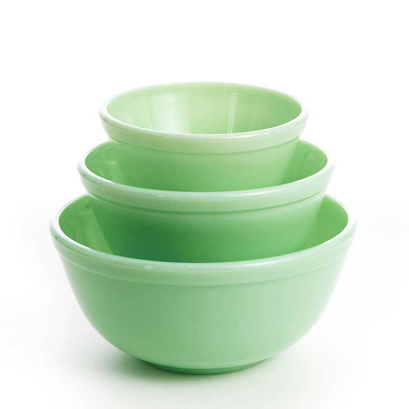 Batter Bowl - Mosser Glass - USA (Jade): Home & Kitchen
