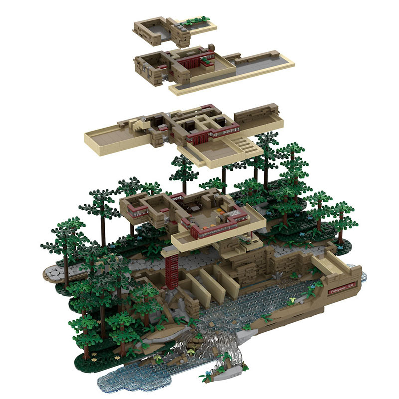 Frank Lloyd Wright Fallingwater Architecture Building Brick Set