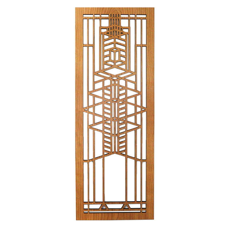 Frank Lloyd Wright Robie Glass Wood Art Screen Wall Panel Cherry