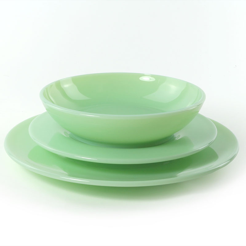 Mosser Glass 3 Piece Mixing Bowl Set Jadeite