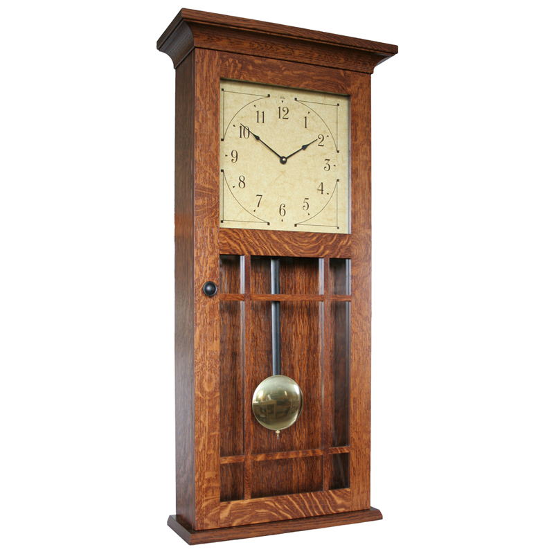 Amish Craftsman Lancaster Wall Clock - Quarter Sawn Oak