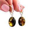 Green Amber Earrings 