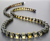 Faceted Amber Beaded Necklace,