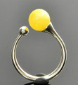 Amber Silver Ring