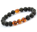 Mens Amber Beaded Bracelet