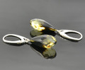 Faceted Drops Baltic Amber Silver Earrings