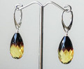 Faceted Drops Baltic Amber Silver Earrings