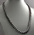 Black Mens Amber Beaded Necklace