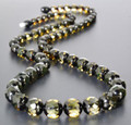 Faceted Amber Beaded Necklace,