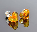 Amber Heart Stud Earrings