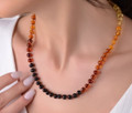 Rainbow Amber Beaded Necklace