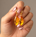 Amber Teardrop Earrings 