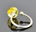 Amber Silver Ring