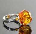 Amber Silver Ring