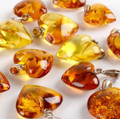 Green Amber Heart Pendant