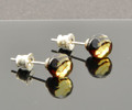 Faceted Amber Stud Earrings
