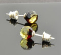 Faceted Amber Stud Earrings
