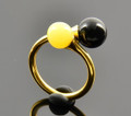 Adjustable Baltic Amber Silver Ring