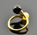 Adjustable Baltic Amber Silver Ring