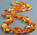 Faceted Amber Necklace Made of Cognac Baltic Amber