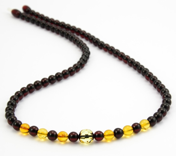 Luxury Men's Beaded Necklace Handmade of Healing Baltic Amber.
