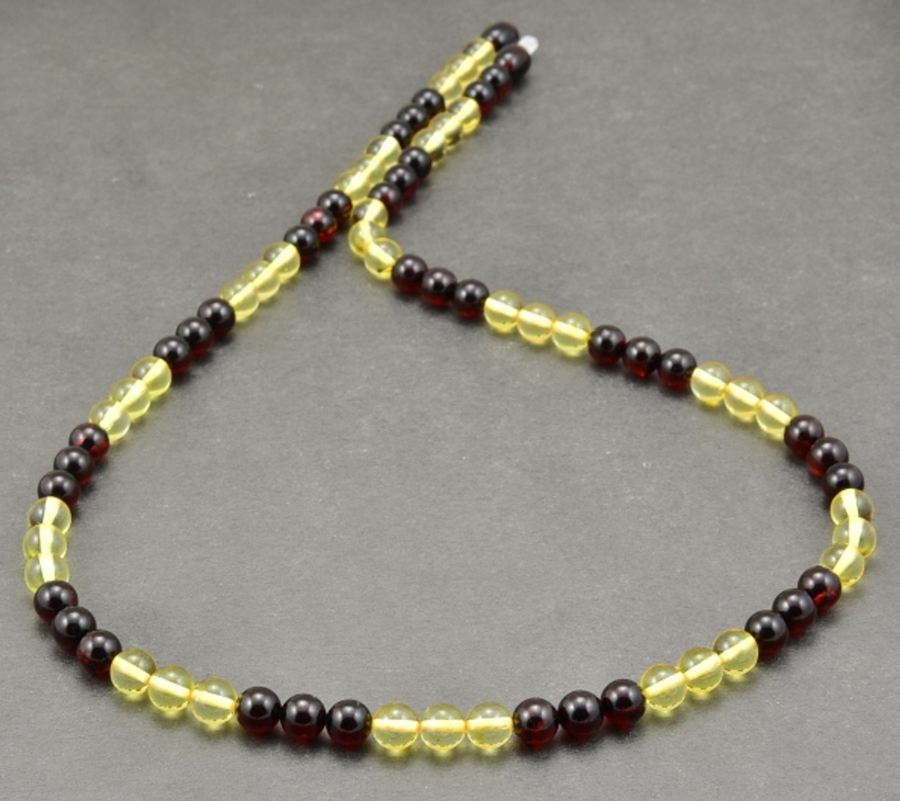 Men's Beaded Necklace Made of Precious Healing Baltic Amber.