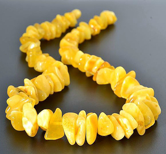 Amber Healing Necklace Made of Nugget Shaped Butterscotch