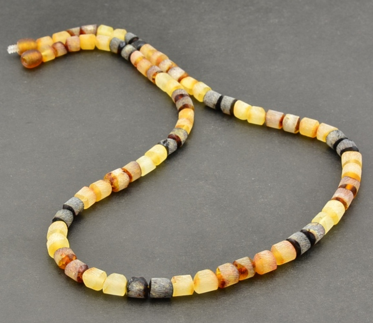 Masculine Men's Beaded Necklace Made of Precious Amber.