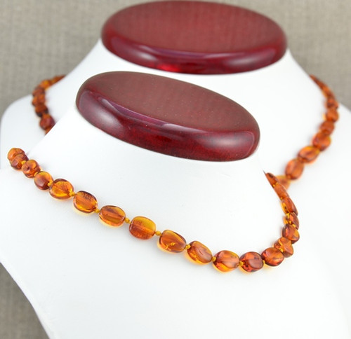 Amber teething necklace with perfect companion for Mom