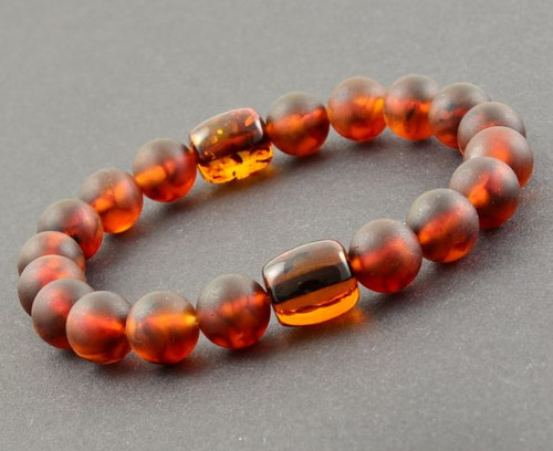 Mens Amber Beaded Bracelet