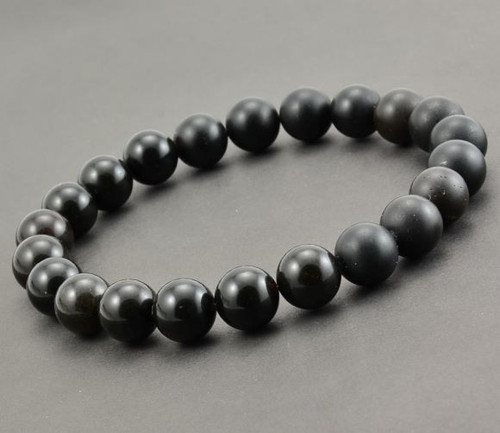 Black Mens Amber Bracelet