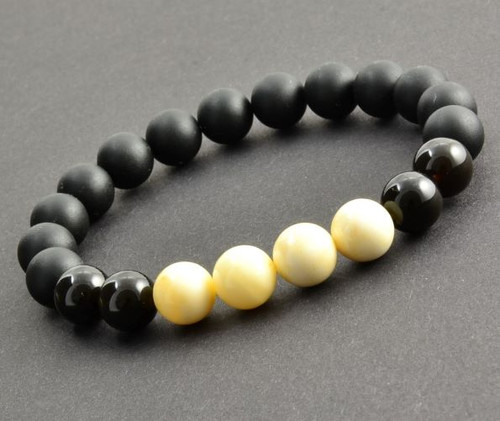 Mens Amber Beaded Bracelet