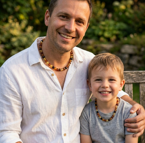 Dad and Son Matching Amber Necklaces
