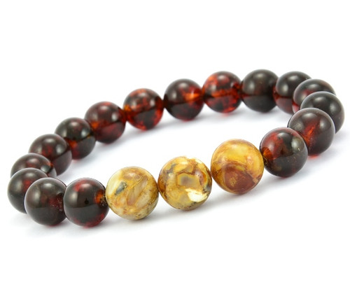 Mens Amber Beaded Bracelet