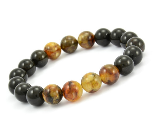 Mens Amber Beaded Bracelet