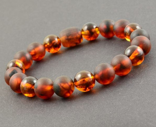 Mens Amber Beaded Bracelet