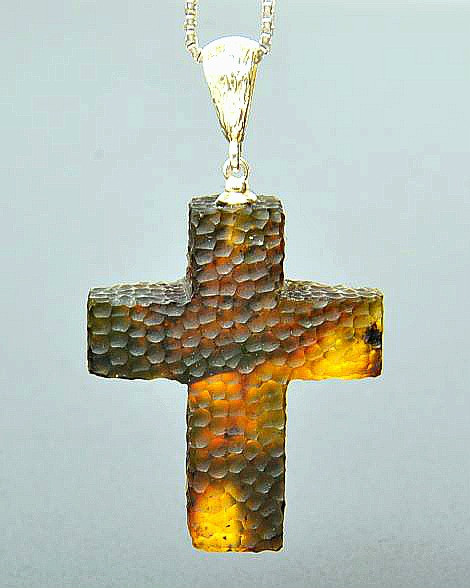 Amber Cross Pendant