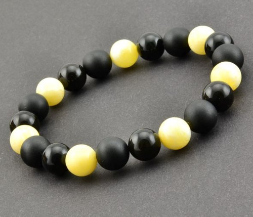 Mens Amber Beaded Bracelet