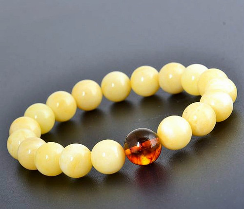 Womens Amber Beaded Bracelet