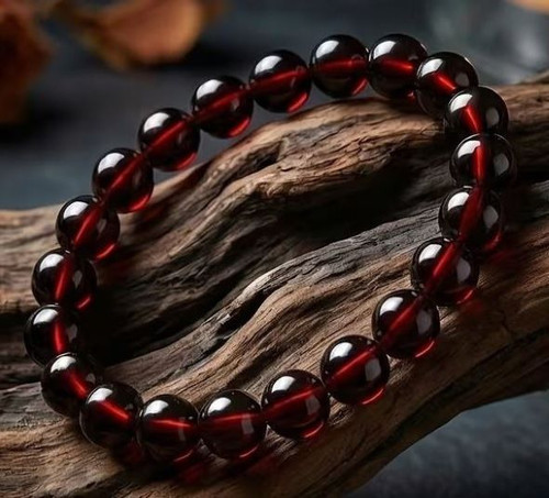 Mens Amber Beaded Bracelet